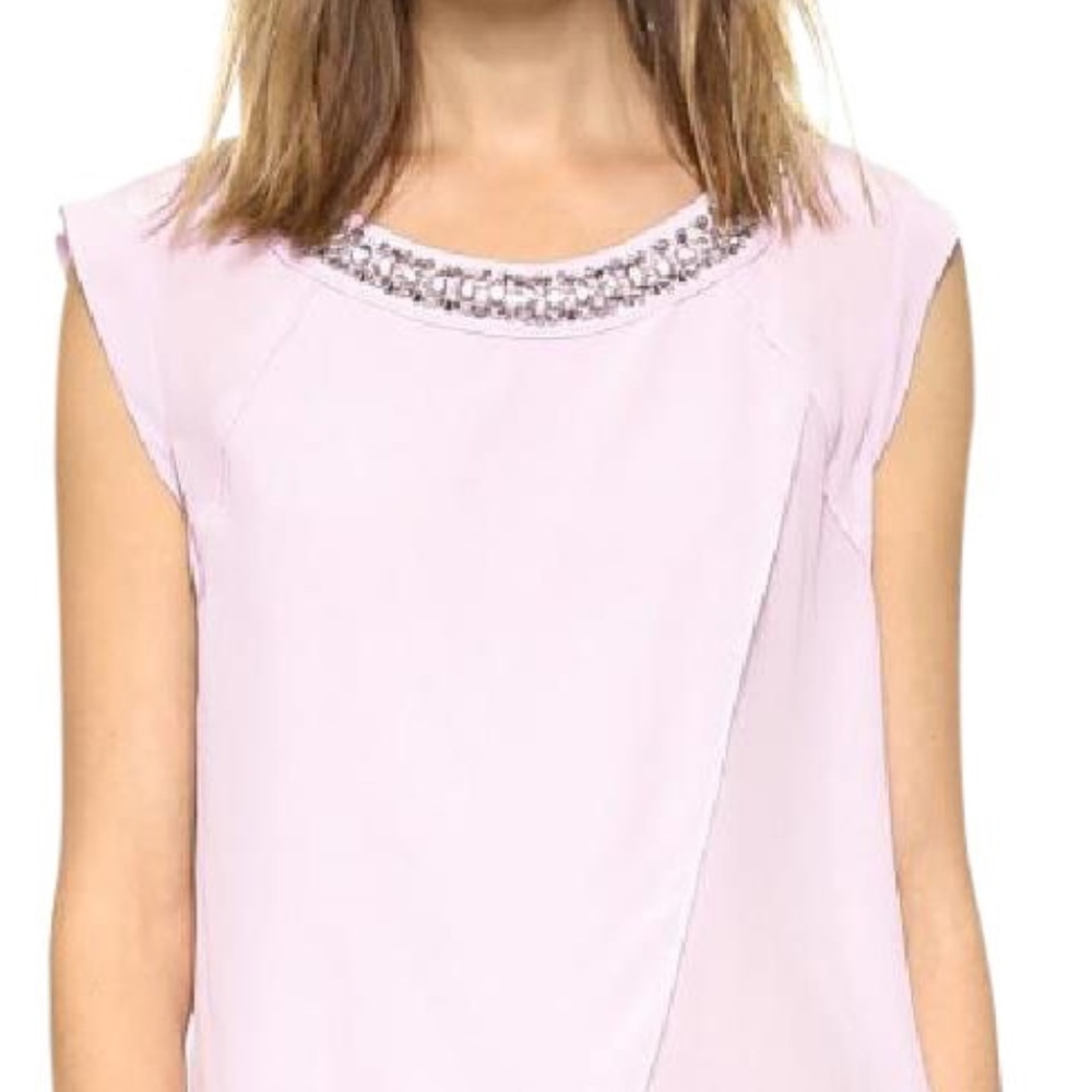 Rebecca Taylor Lavender Jewel Stud Blouse - New